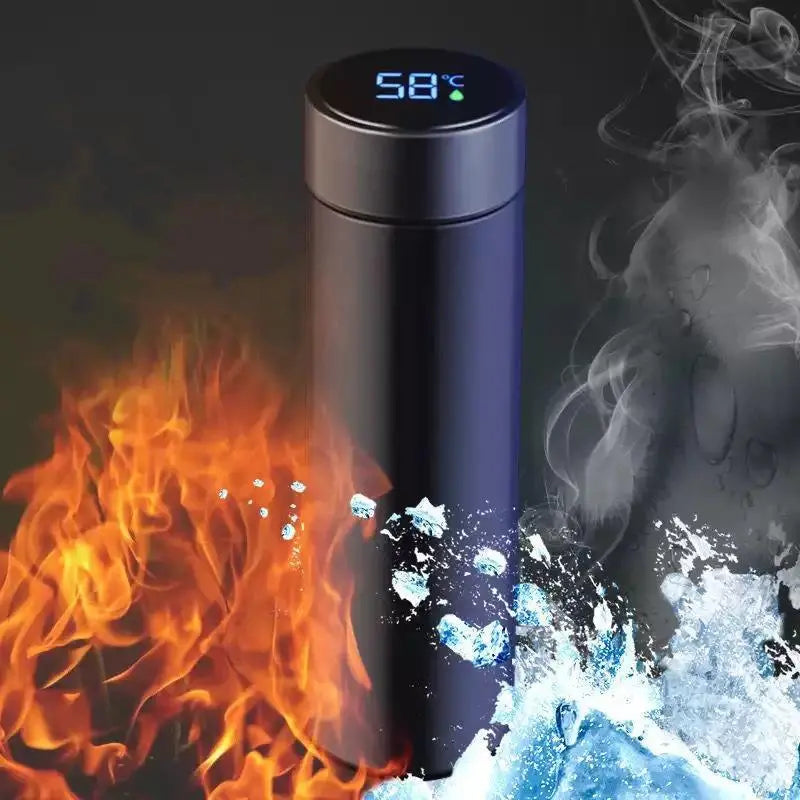Garrafa Térmica Com Termômetro Digital 500ml Led