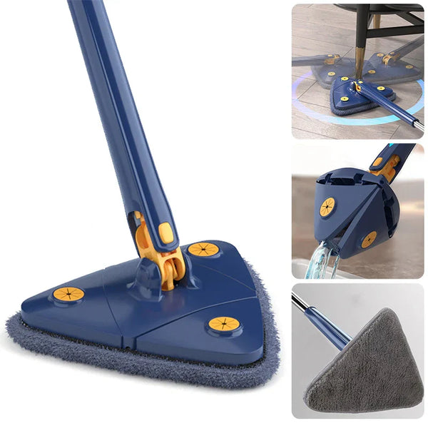 Esfregão Rodo Limpeza Triangulo Mop Giratorio 360° TriMop