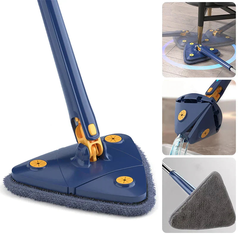 Esfregão Rodo Limpeza Triangulo Mop Giratorio 360° TriMop