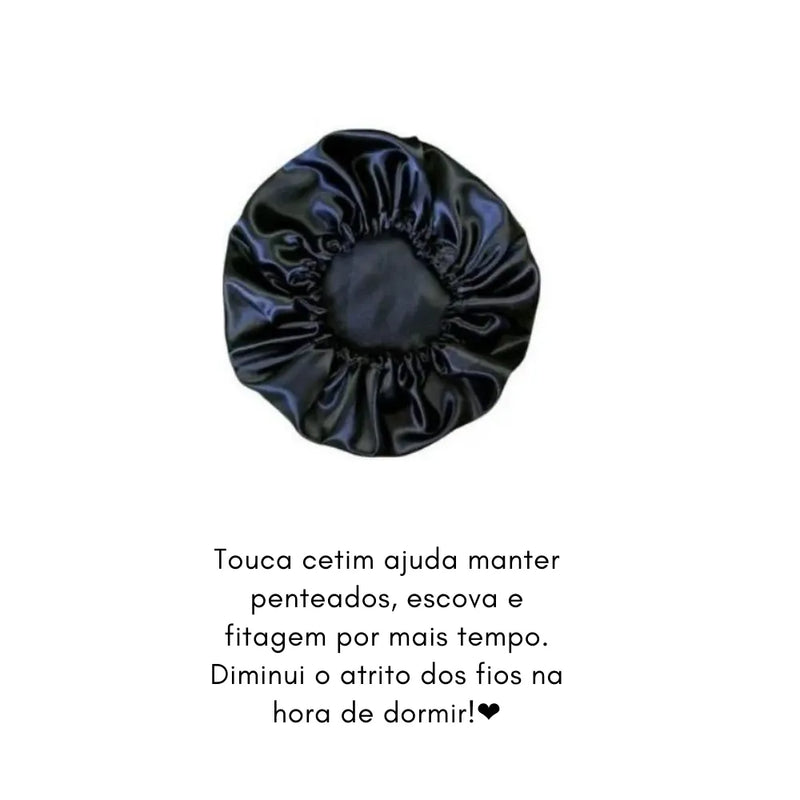 Kit 5 em 1 Escova Mágica + Escova Polvo + Escova Raquete + Touca De Cetim + Prendedor De Cetim