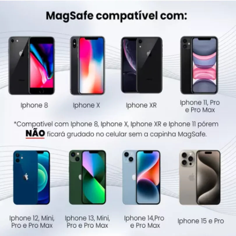 Carregador Por indução Portátil Sem Fio iPhone