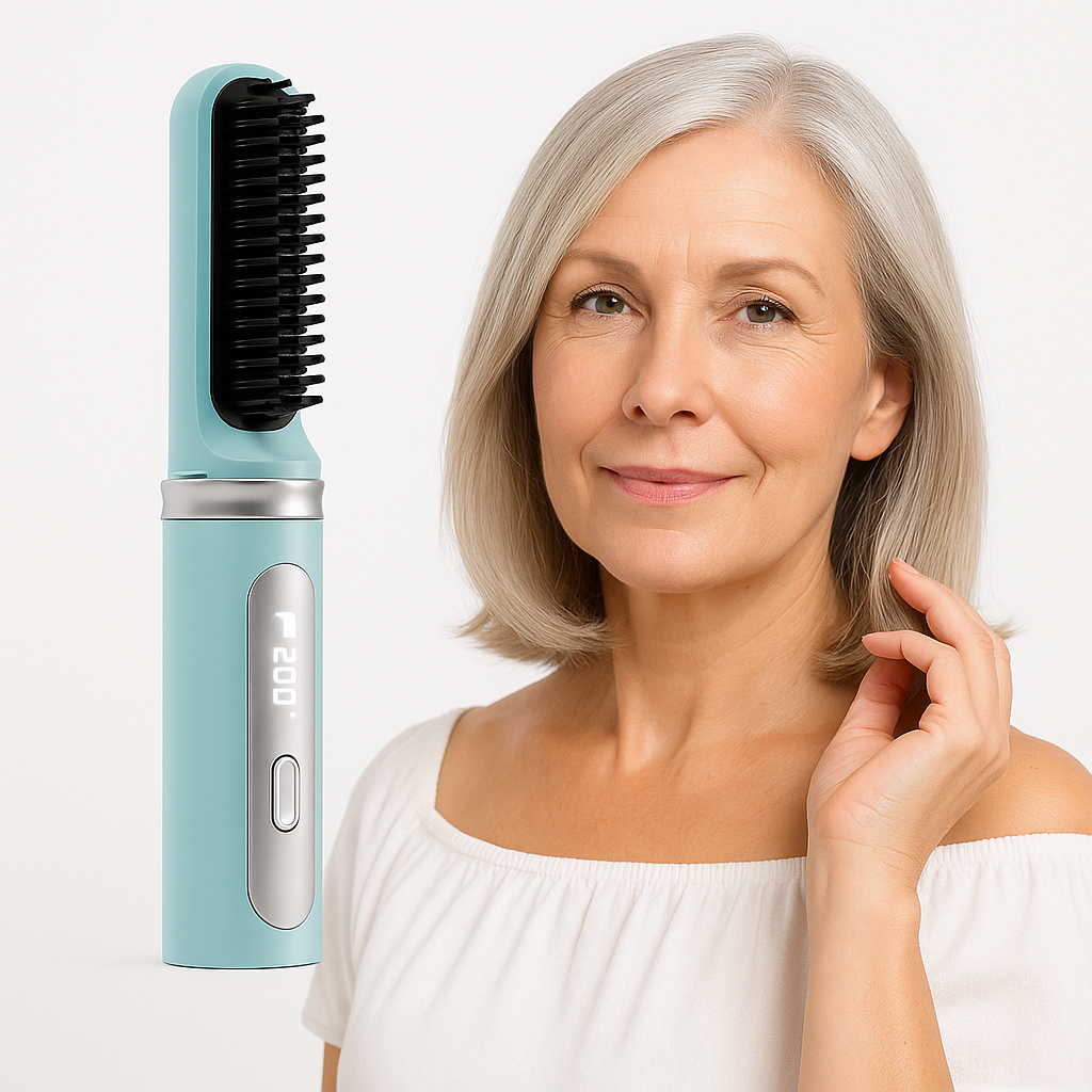 Escova Alisadora de Cabelo Sem Fio GlowGlam