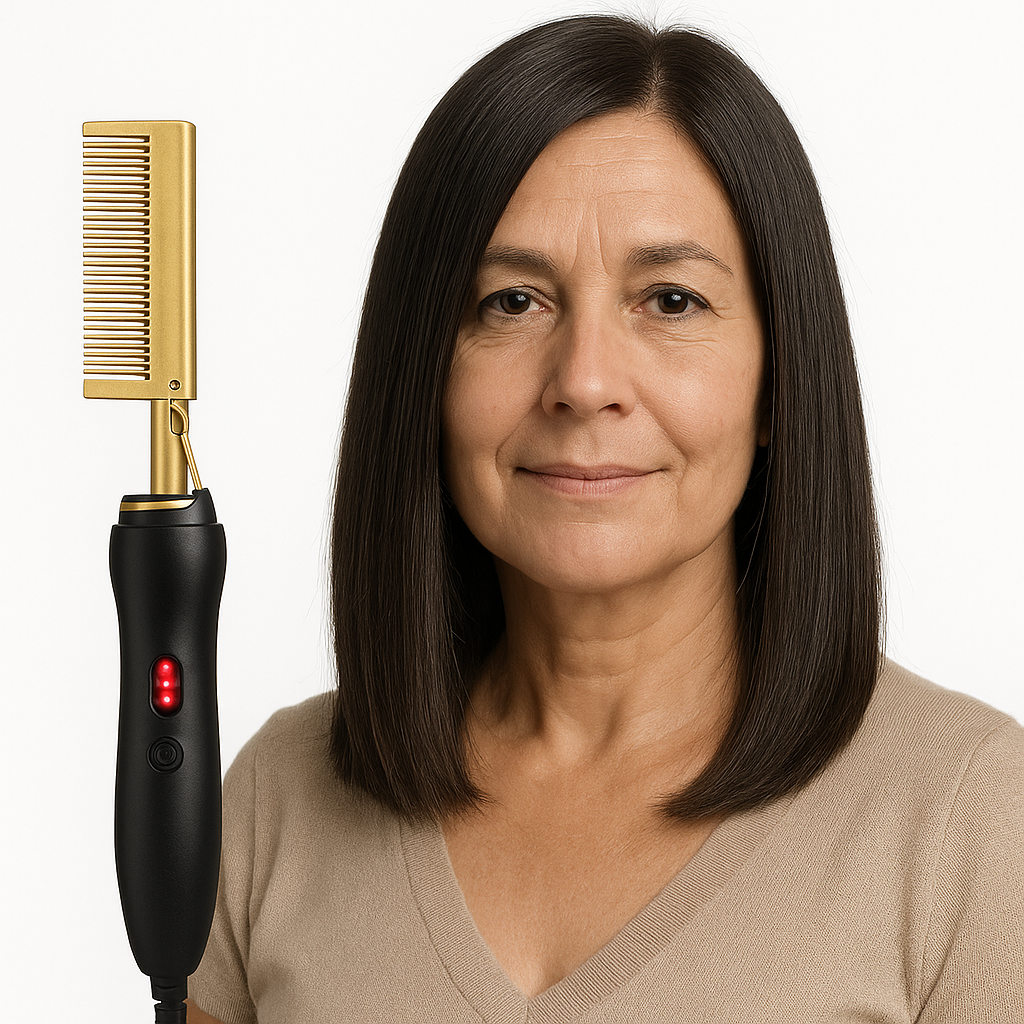 Pente Alisador de Cabelos Bivolt Goldglam