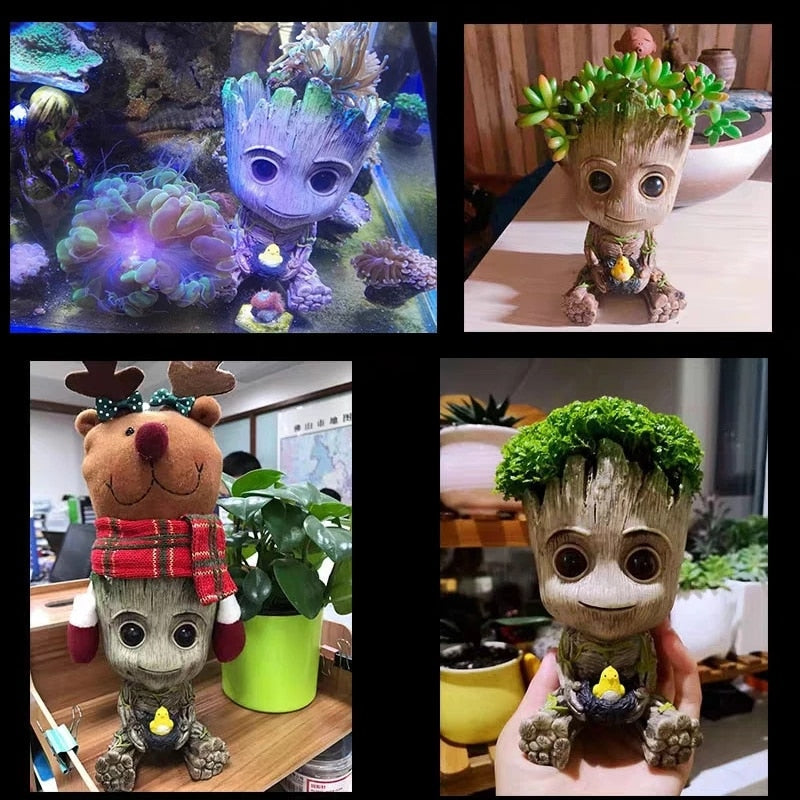 Vaso de Planta Suculentas Cactos Porta Treco Baby Groot Planter
