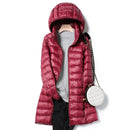 Jaqueta Feminina Puffer Comprida com Capuz
