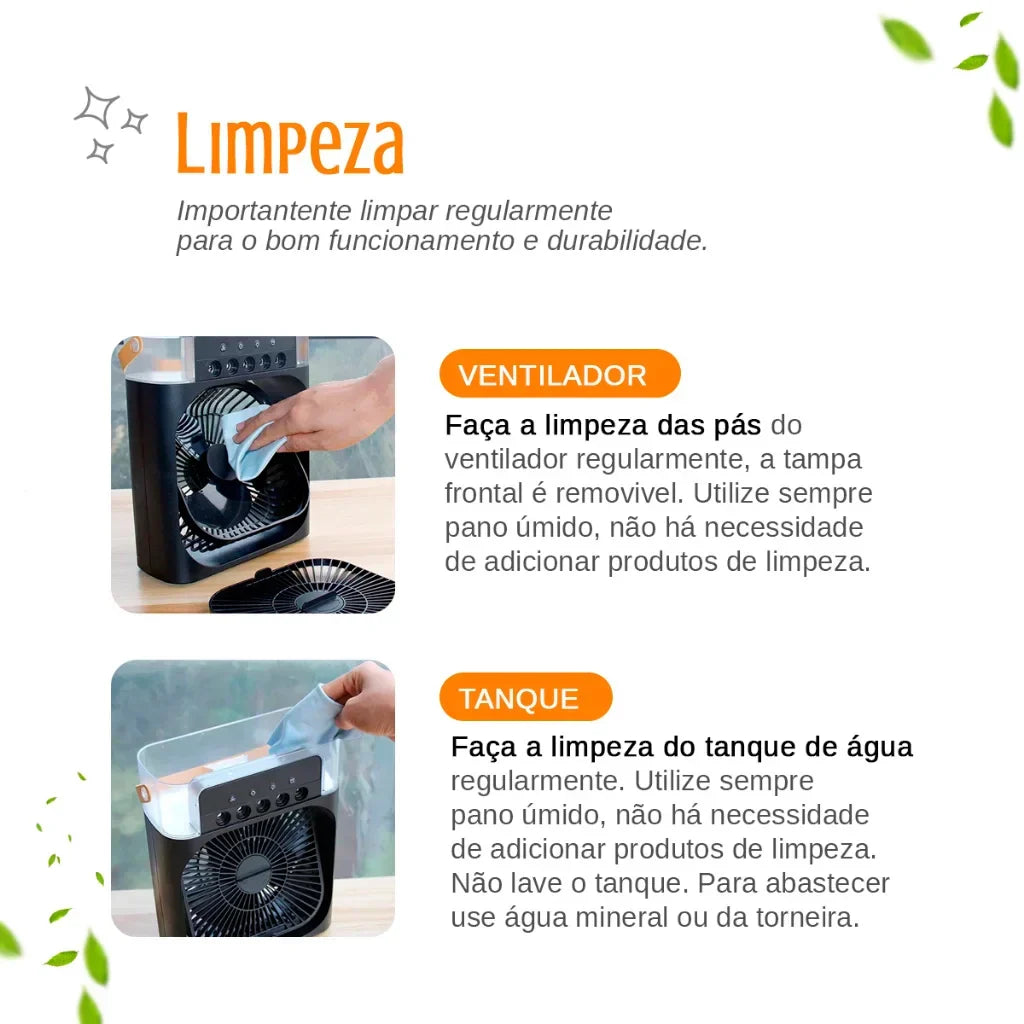Mini Ar Condicionado Portátil USB CoolBreeze