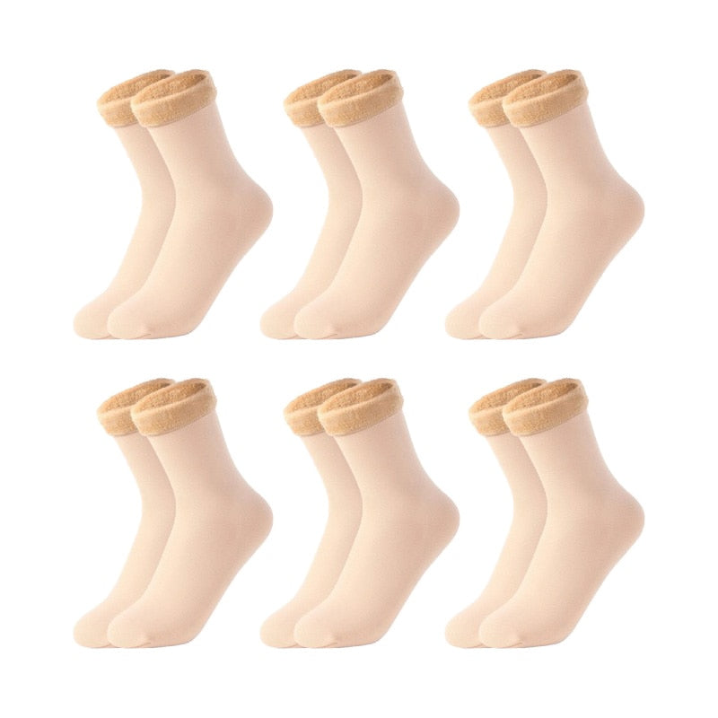 Kit Meia Feminina Térmica Peluciada Forrada (Compre 4 Leve 5)