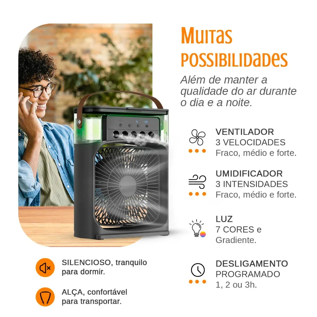 Mini Ar Condicionado Portátil USB CoolBreeze