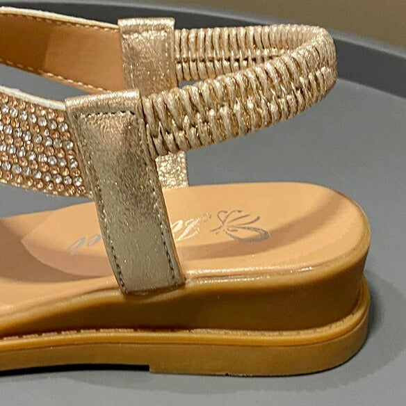 Sandália Rasteirinha Jasmine™ com Aplicação em Strass