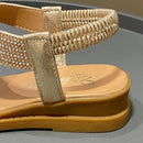 Sandália Rasteirinha Jasmine™ com Aplicação em Strass