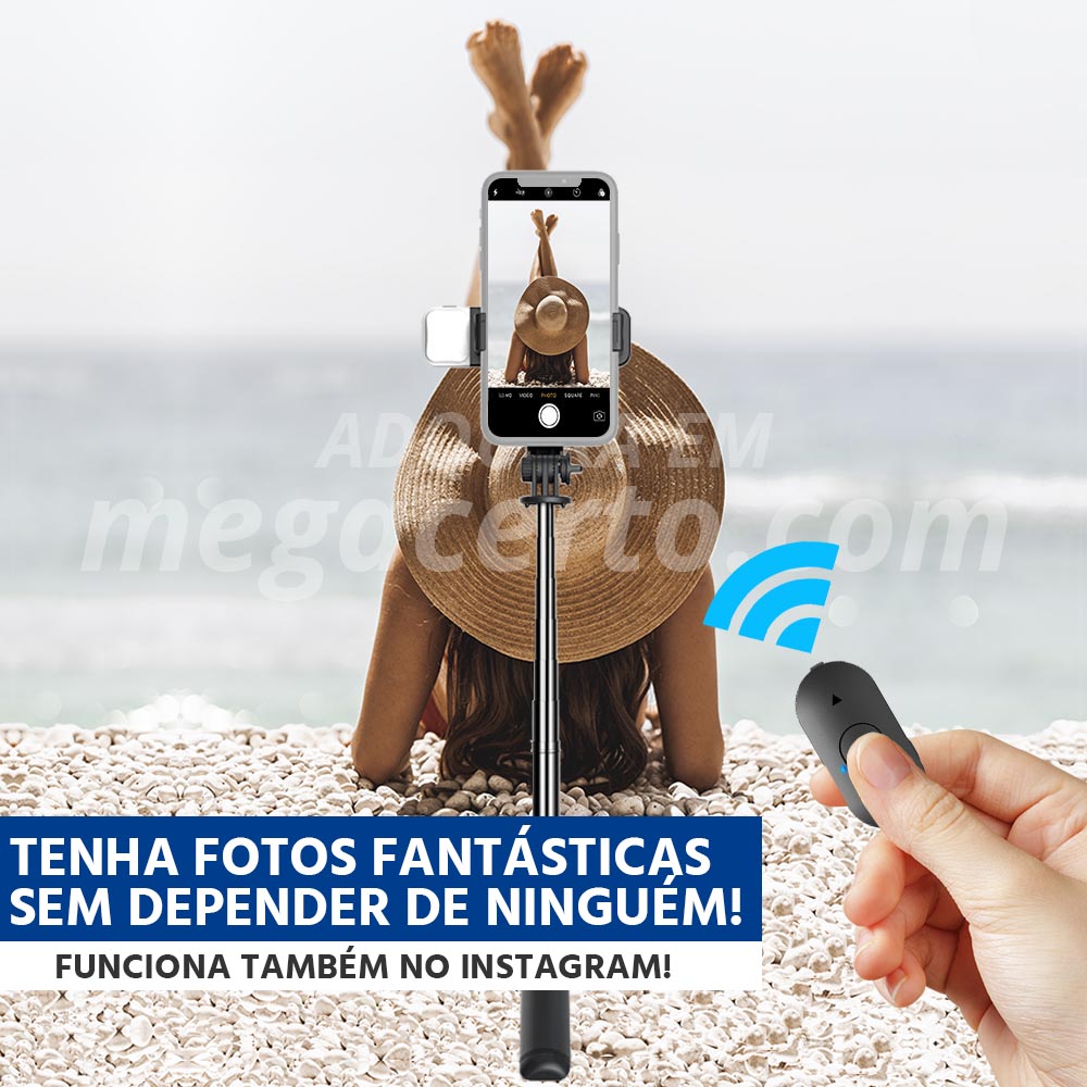 Selfiegram Tripé Multifunções 5 em 1 com Luz de LED Integrada