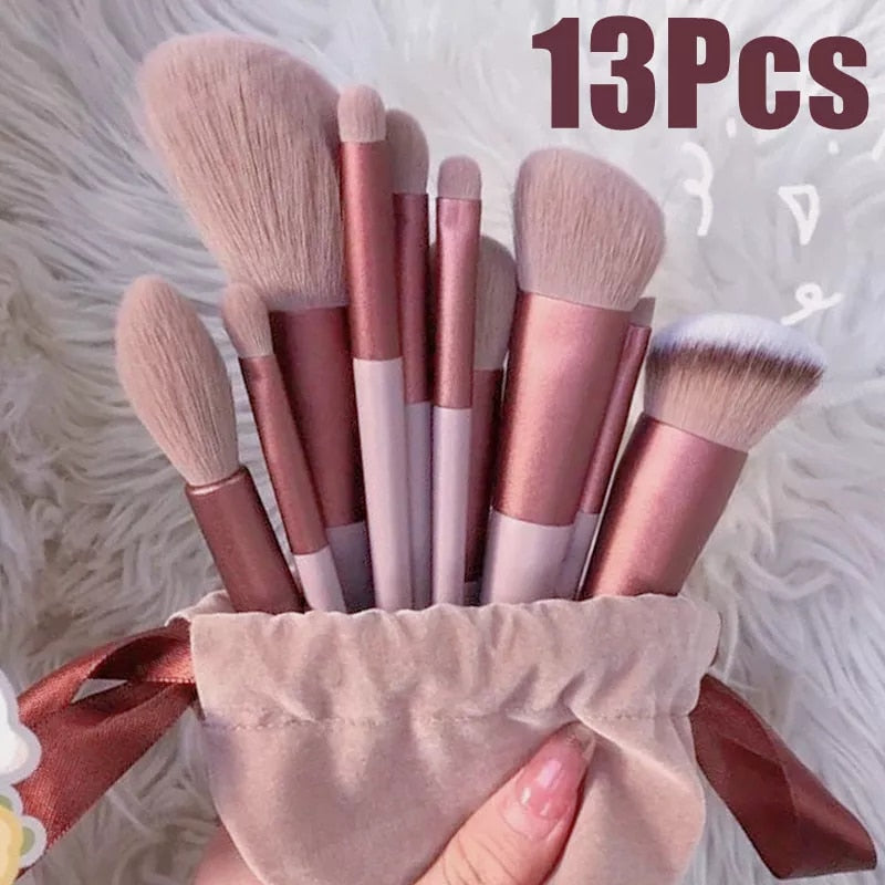 Kit 13 Pincéis Macios de Maquiagem