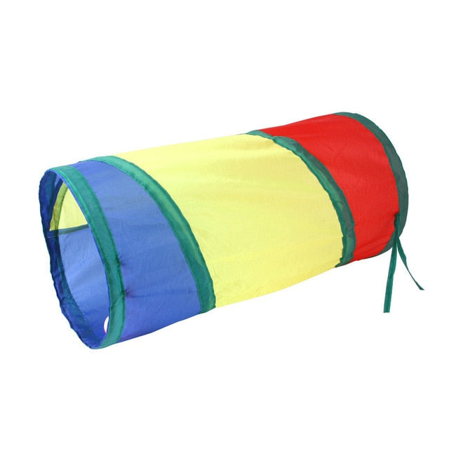 Túnel Colorido para Gatos Brinquedo Interativo com Bolinha Pompom Playtime