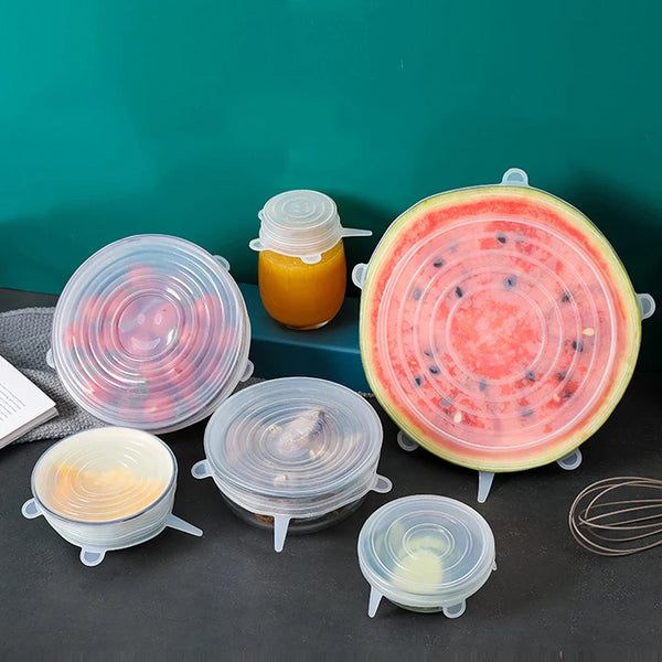 Kit 6 Tampas Universal Flexível Silicone