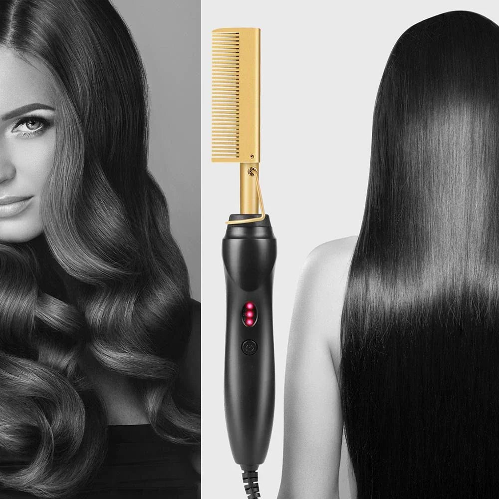 Pente Alisador de Cabelos Bivolt Goldglam