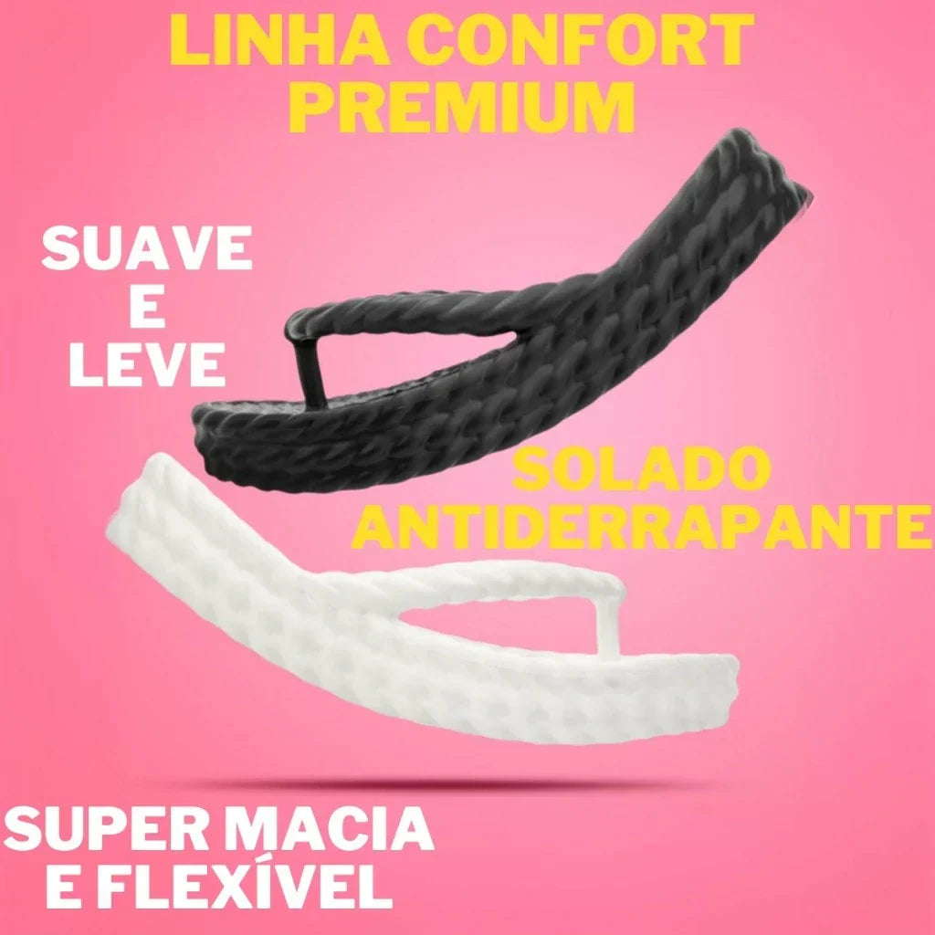 Chinelo Feminino Trançado Confortável Jasmine Branco