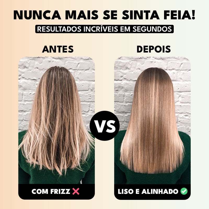 Kit Completo de Cabelo 3 em 1: Pente Alisador + Escova Alisadora + Modelador de Cachos
