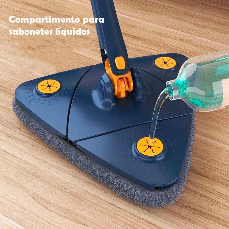 Esfregão Rodo Limpeza Triangulo Mop Giratorio 360° TriMop