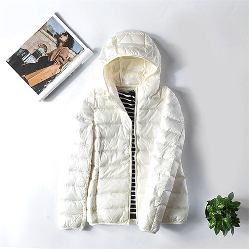 Jaqueta Feminina Puffer com Capuz