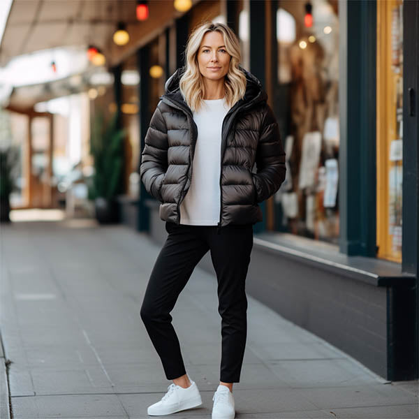 Jaqueta Feminina Puffer com Capuz