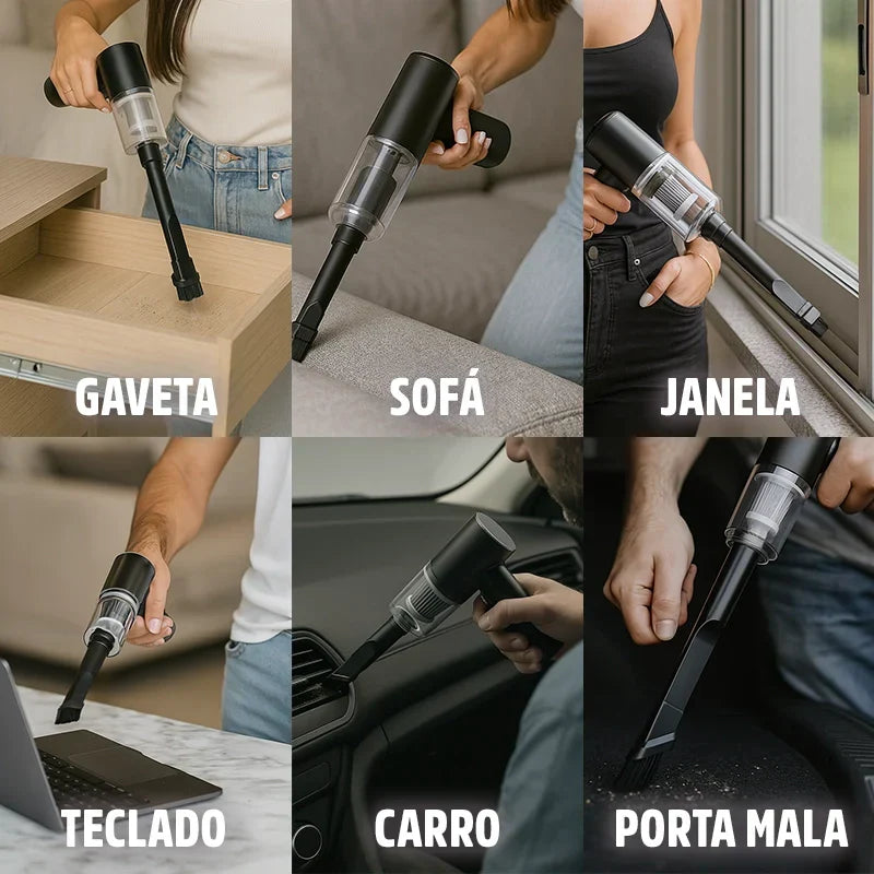 Mini Aspirador de Pó Portátil Recarregável PureVac