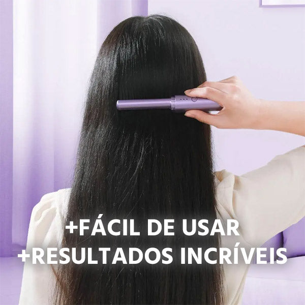 Kit Completo de Cabelo 3 em 1: Pente Alisador + Escova Alisadora + Modelador de Cachos