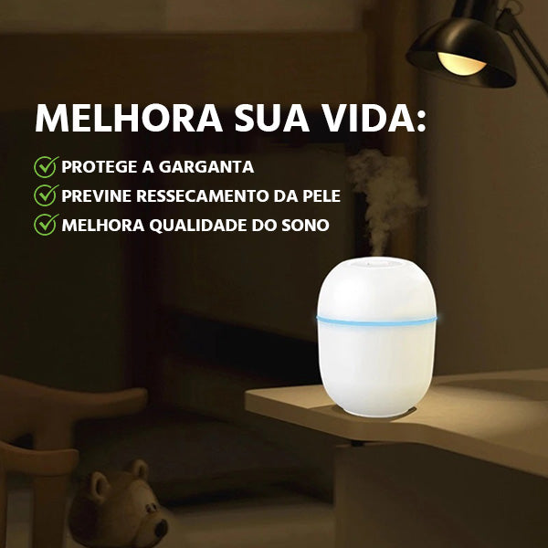 Umidificador de Ar Aromatizador Portátil USB Led